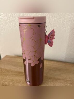 Limited Edition 2025 Starbucks Cherry Blossom Pink Butterfly Tumbler 16oz